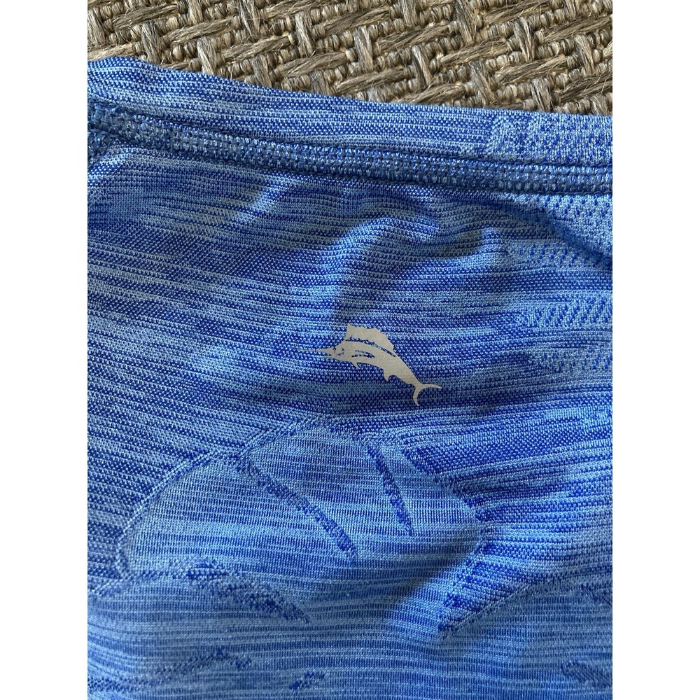 Tommy Bahama Island Zone Shirt Mens M Blue Delray Frond Performance Long Sleeve - Picture 7 of 11